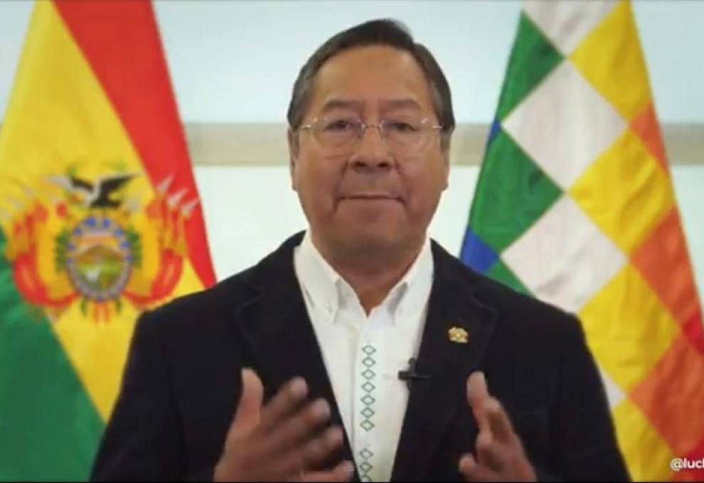El presidente Luis Arce. Foto: Captura de video. 