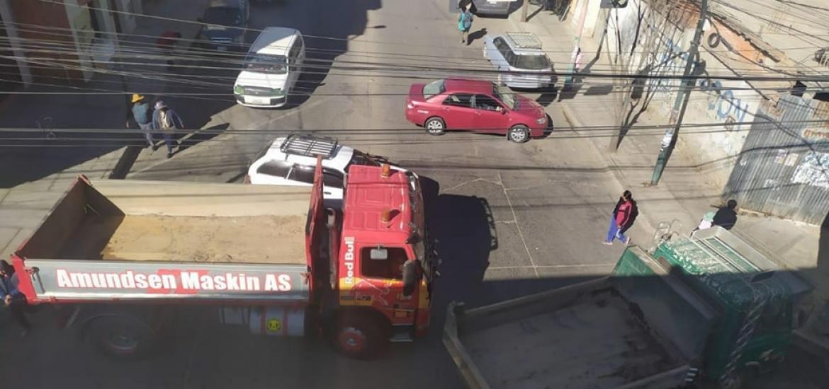 Bloqueo en Oruro, hoy. Foto: Pio XXll 