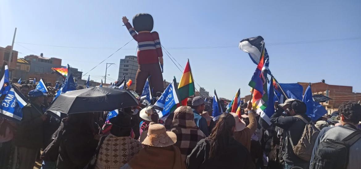 Concentración de militantes del MAS "evista" en la zona de Senkata, El Alto: Foto: RAN. 