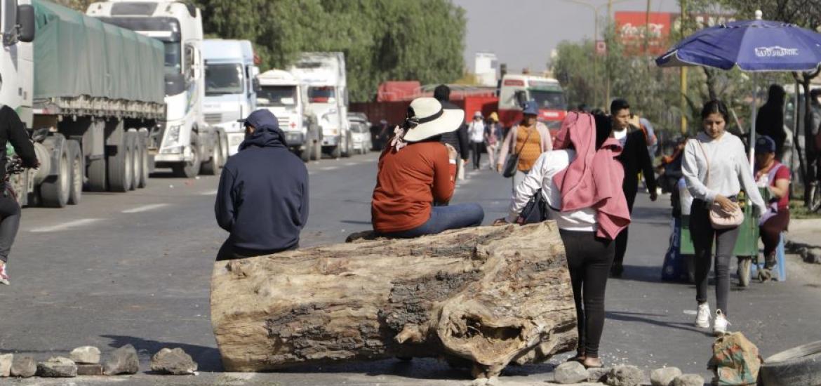 Bloqueo en Cochabamba. Foto: APG.