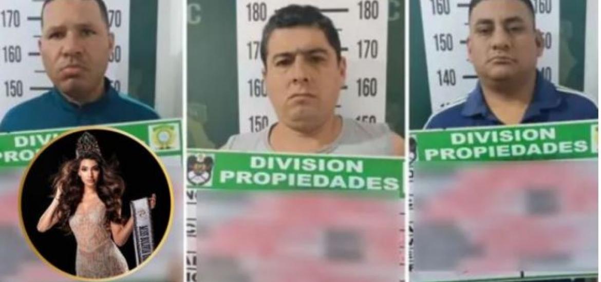 La Policía presentó a las tres personas que habrían robado la corona de la ex miss Bolivia. Foto: Captura de video. 