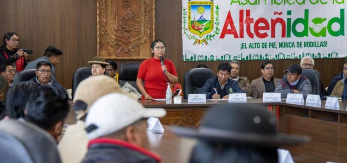 Asamblea de la Alteñidad. Foto: Unitel 