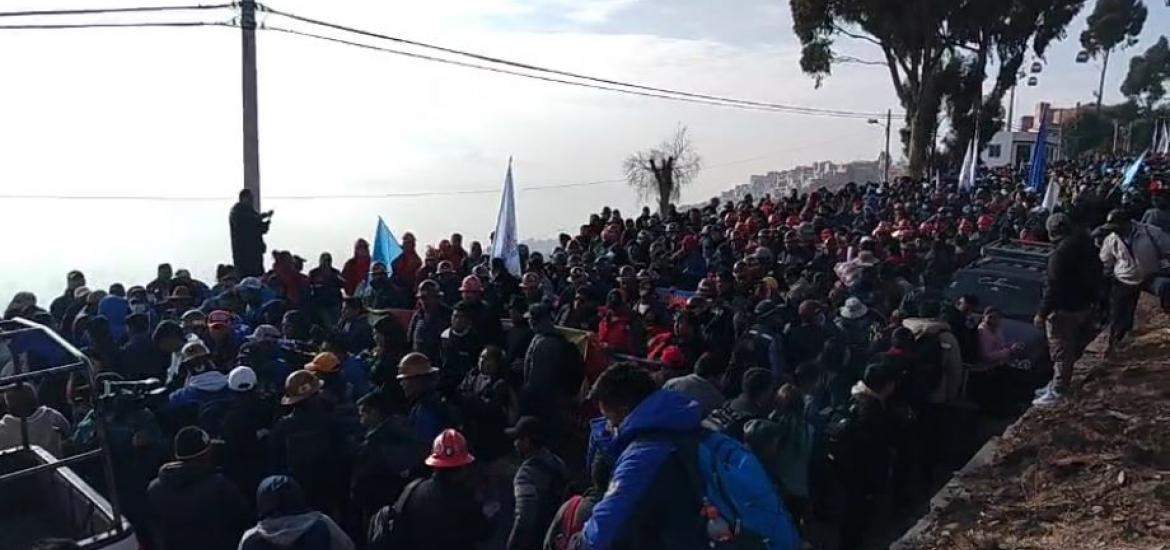 Marcha de la COB. Foto: Captura de video. 