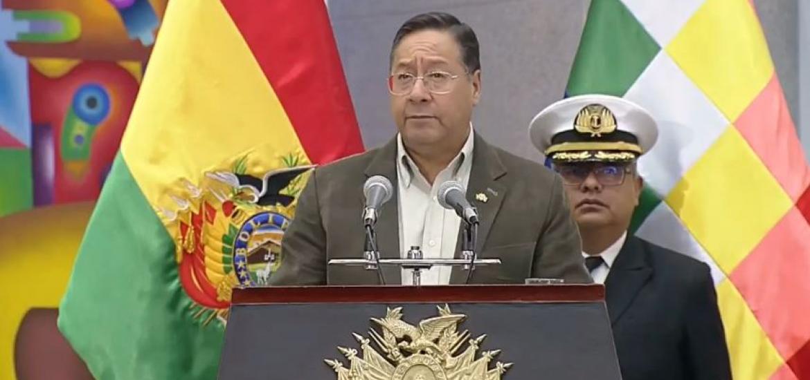 Presidente Luis Arce. Foto: Captura de video.