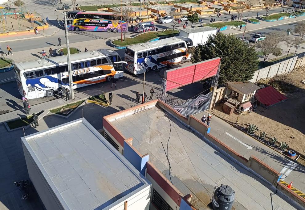 Bloqueo en la ciudad de Oruro. Foto: Cortesía. 