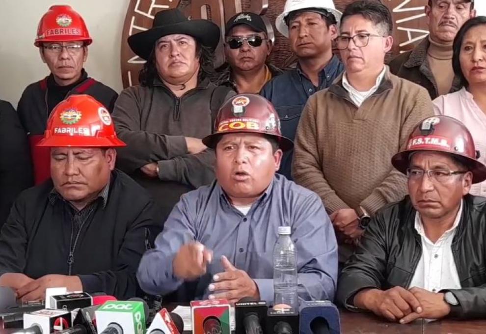 Dirigente de la COB, Juan Carlos Huarachi. Foto: Captura de video.  