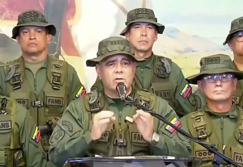 El ministro para la Defensa, Vladimir Padrino López. Foto: Captura de video. 