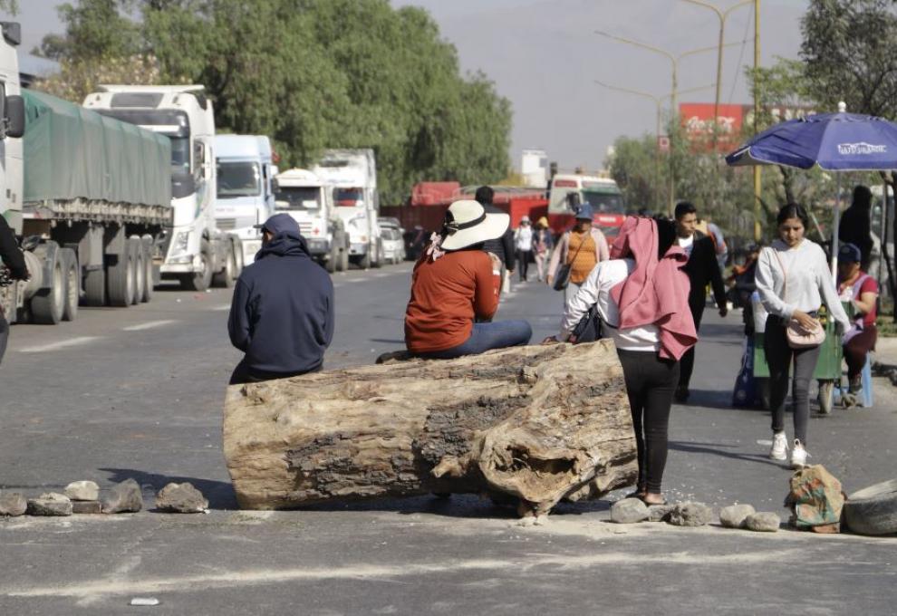 Bloqueo en Cochabamba. Foto: APG.