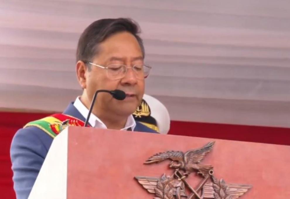 Presidente Luis Arce, en Trinidad. Foto: Captura de video. 