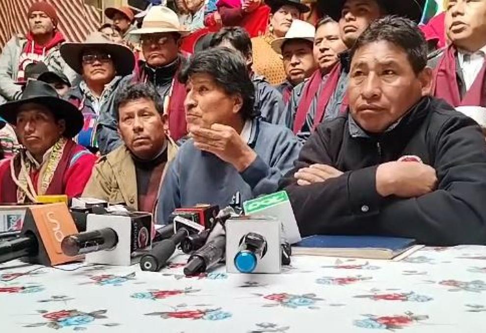 Evo Morales en conferencia de prensa El Alto. Foto: Captura de video.