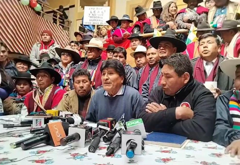 Evo Morales en conferencia de prensa El Alto. Foto: Captura de video. 