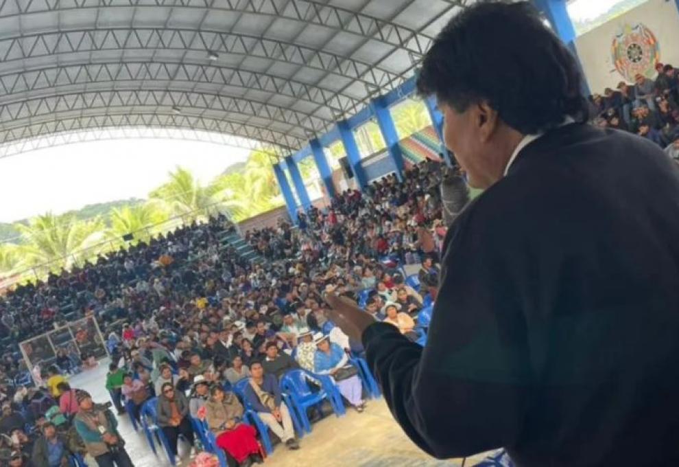 Evo Morales en un congreso. Foto: Facebook. 