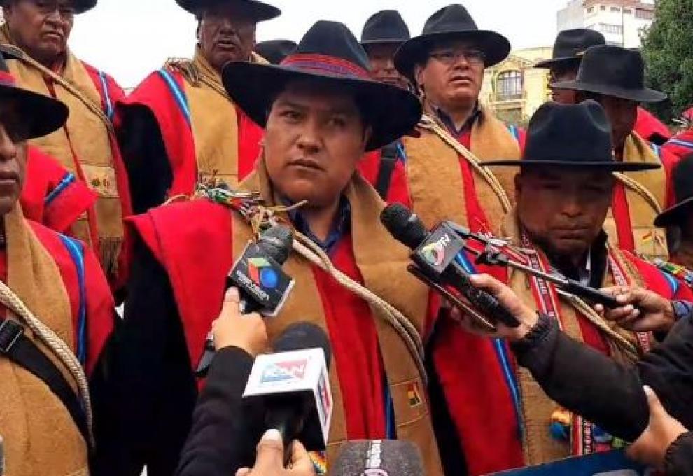 Dirigente de los Ponchos Rojos, Enrique Mamani: Foto: Red Alto Nivel.