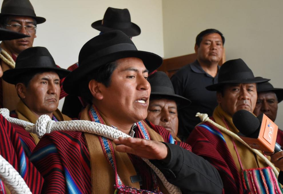 David Mamani, ejecutivo de las Tupac Katari. Foto: APG.