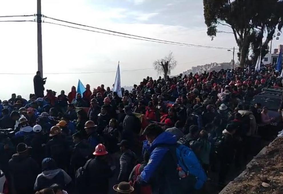 Marcha de la COB. Foto: Captura de video. 