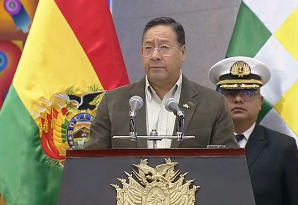 Presidente Luis Arce. Foto: Captura de video.