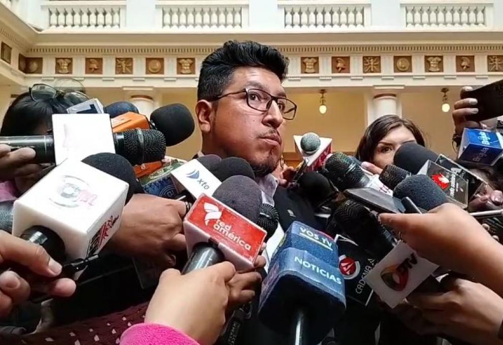 Presidente de la Cámara de Diputados. Omay Yujra. Foto: Captura de video.