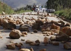 Bloqueo de caminos. Foto: APG